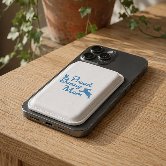 Proud Bunny Mom Magnetic Phone Wallet (Blue)