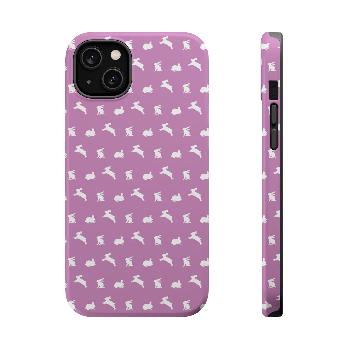 Playing Bunnies Magnetic Phone Case (Vibrant Pink)