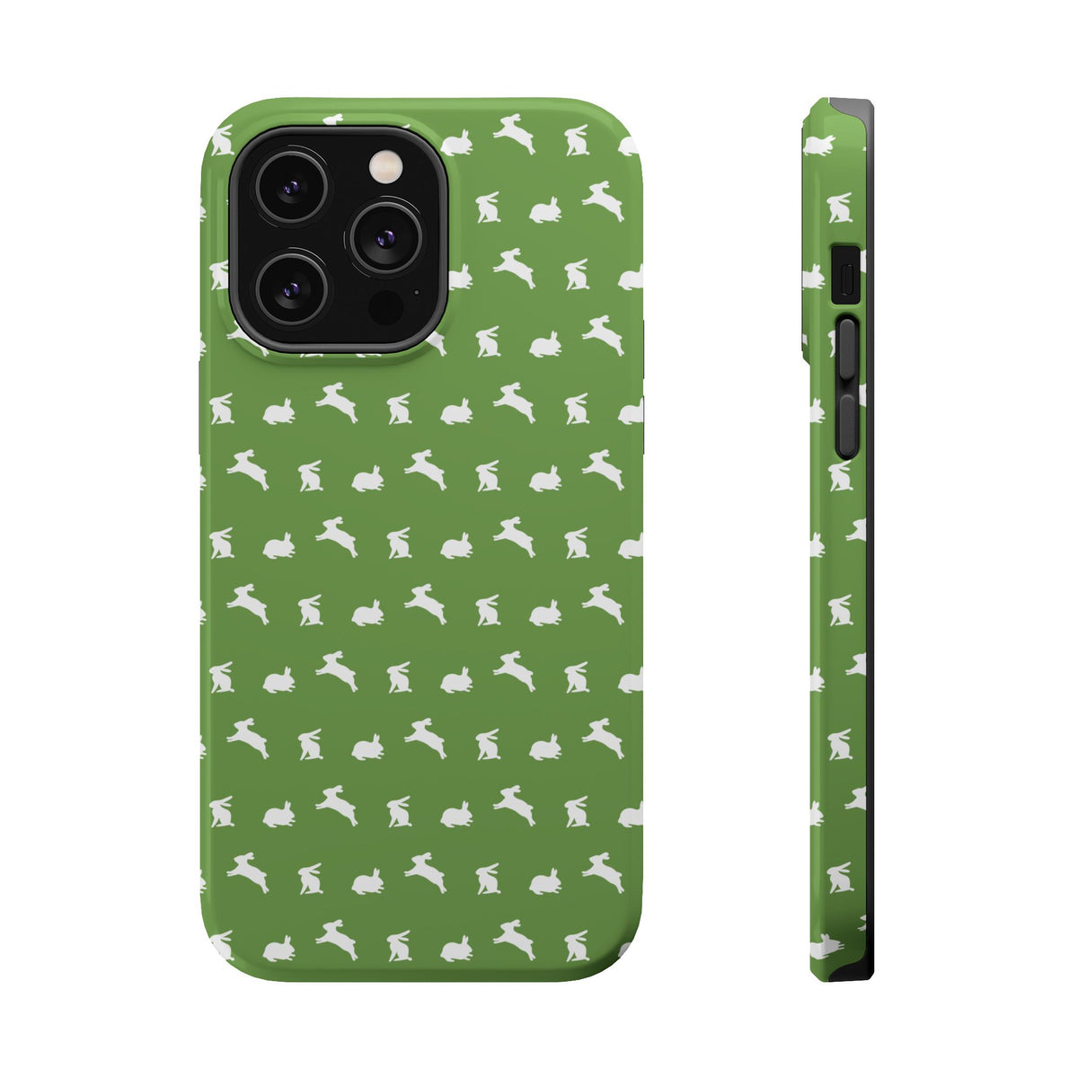 Playing Bunnies Magnetic Phone Case (Vibrant Green)