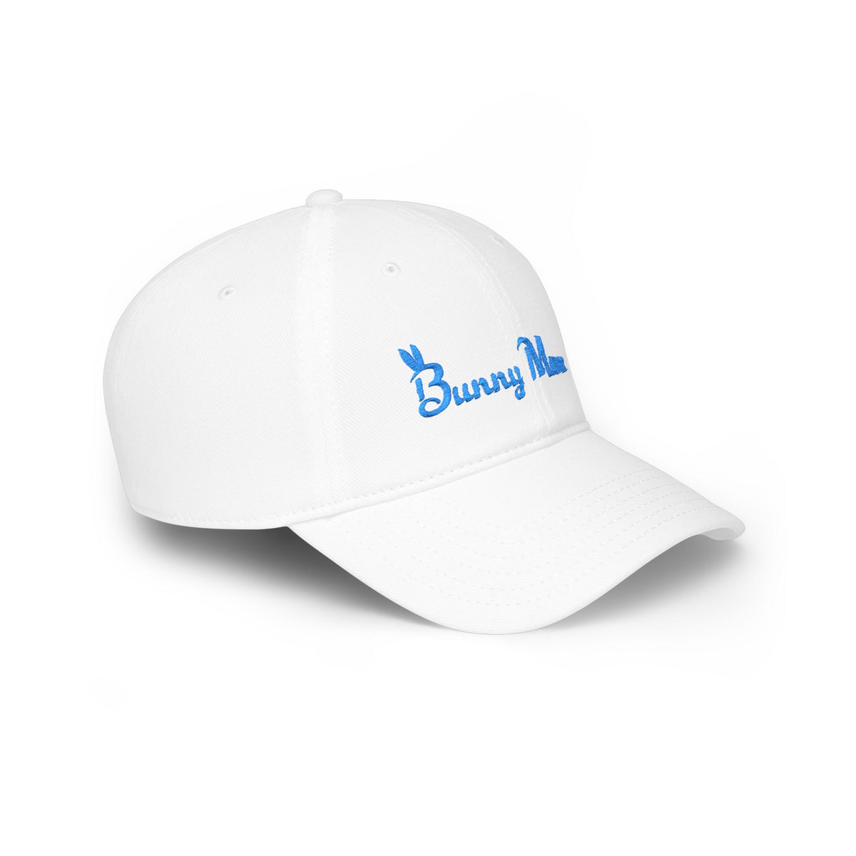 Embroidered Bunny Mom Baseball Cap, White/Blue