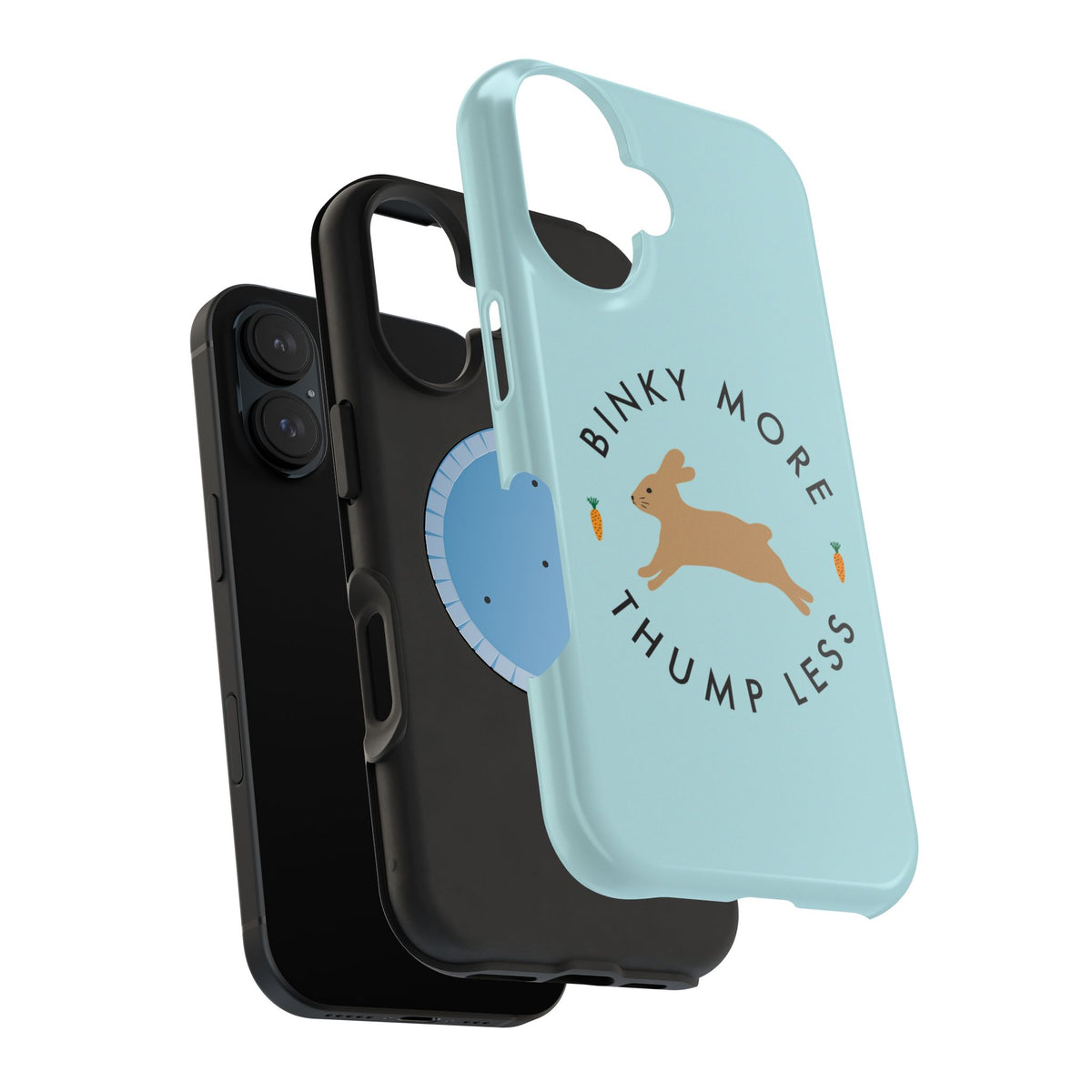 Binky Bunny Magnetic Phone Case (Pastel Blue)