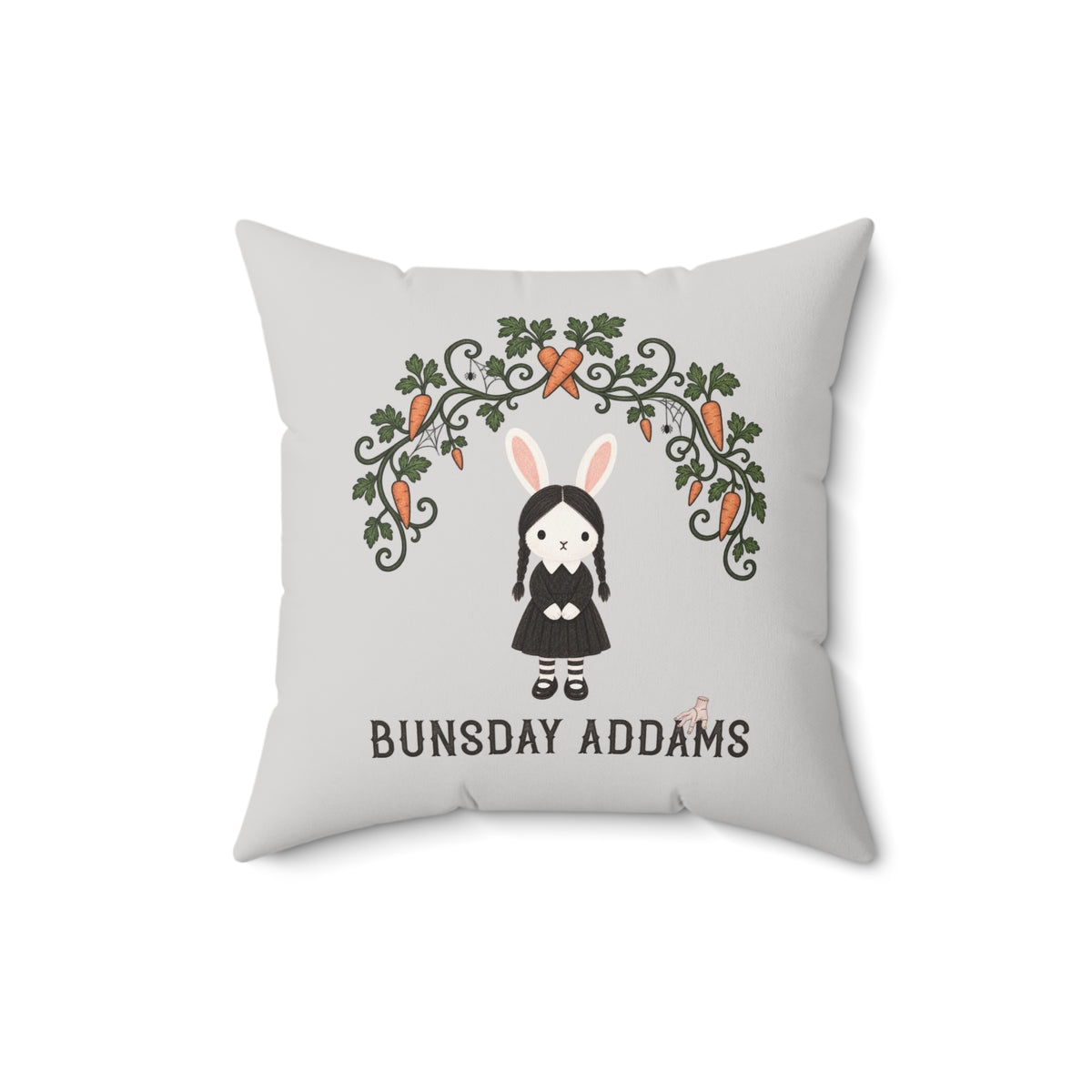Bunsday Addams 16" x 16" Throw Pillow (Gray)