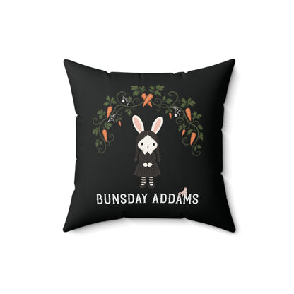 Bunsday Addams 16" x 16" Throw Pillow (Black)