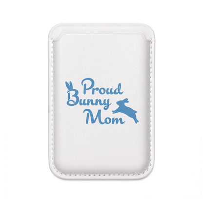 Proud Bunny Mom Magnetic Phone Wallet (Blue)