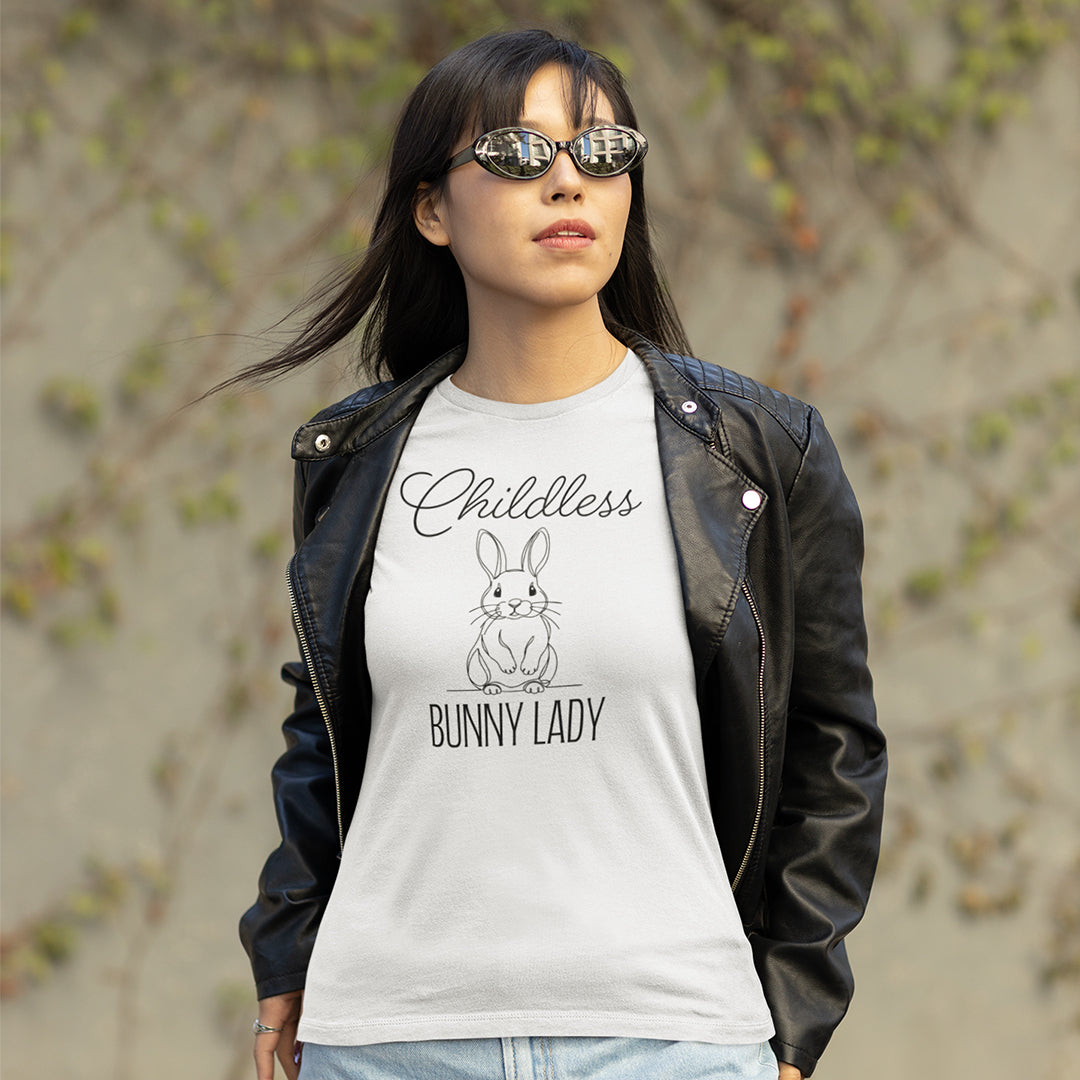 Childless Bunny Lady Women's Fitted Tee