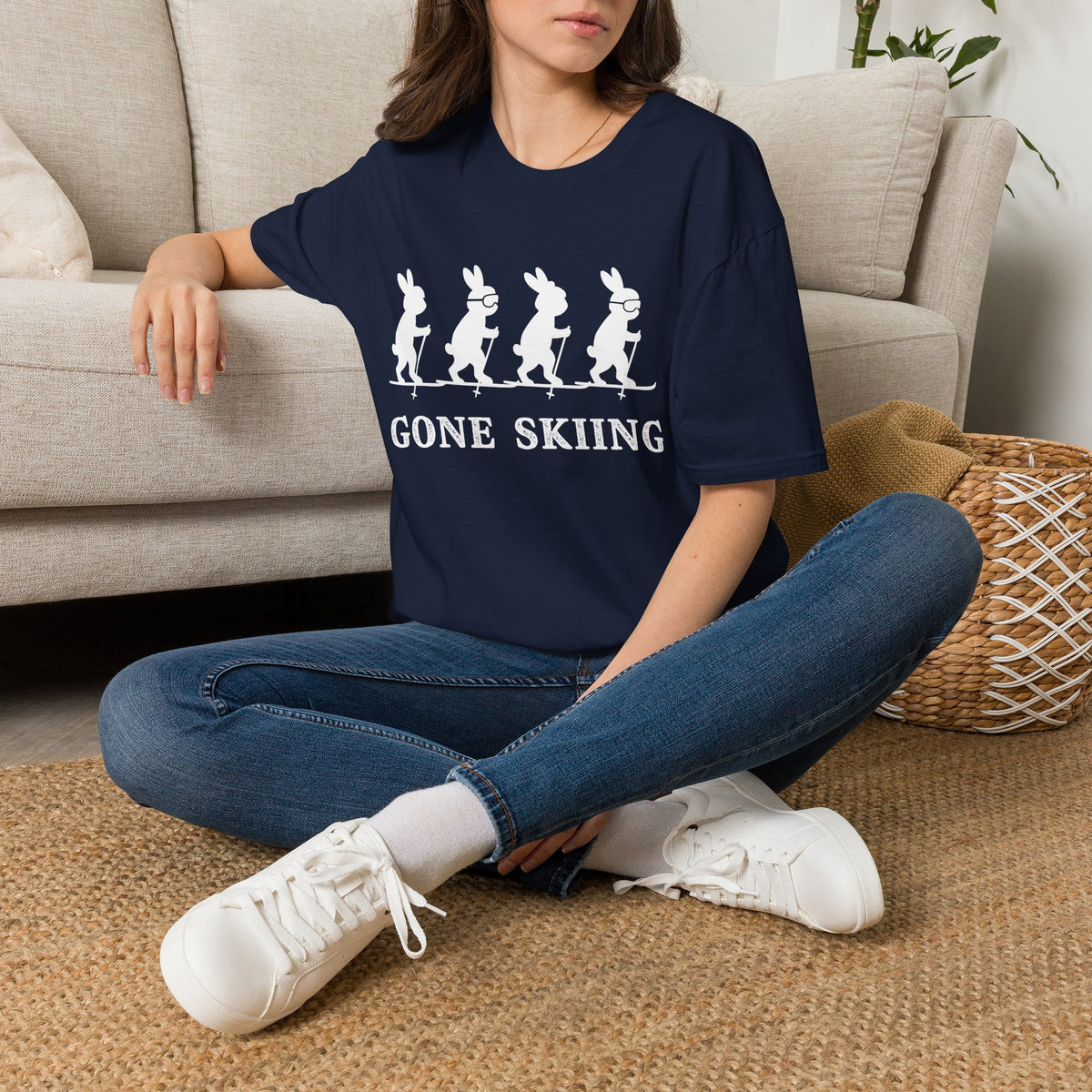 Bunnies Gone Skiing Unisex Tee